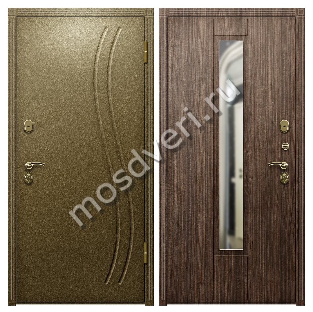 Дверь входная уличная утепленная с терморазрывом с зеркалом TD-84 - купить от производителя Мосдвери Дверь входная уличная утепленная с терморазрывом с зеркалом TD-84